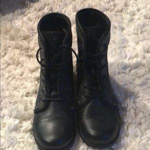 Black combat boots